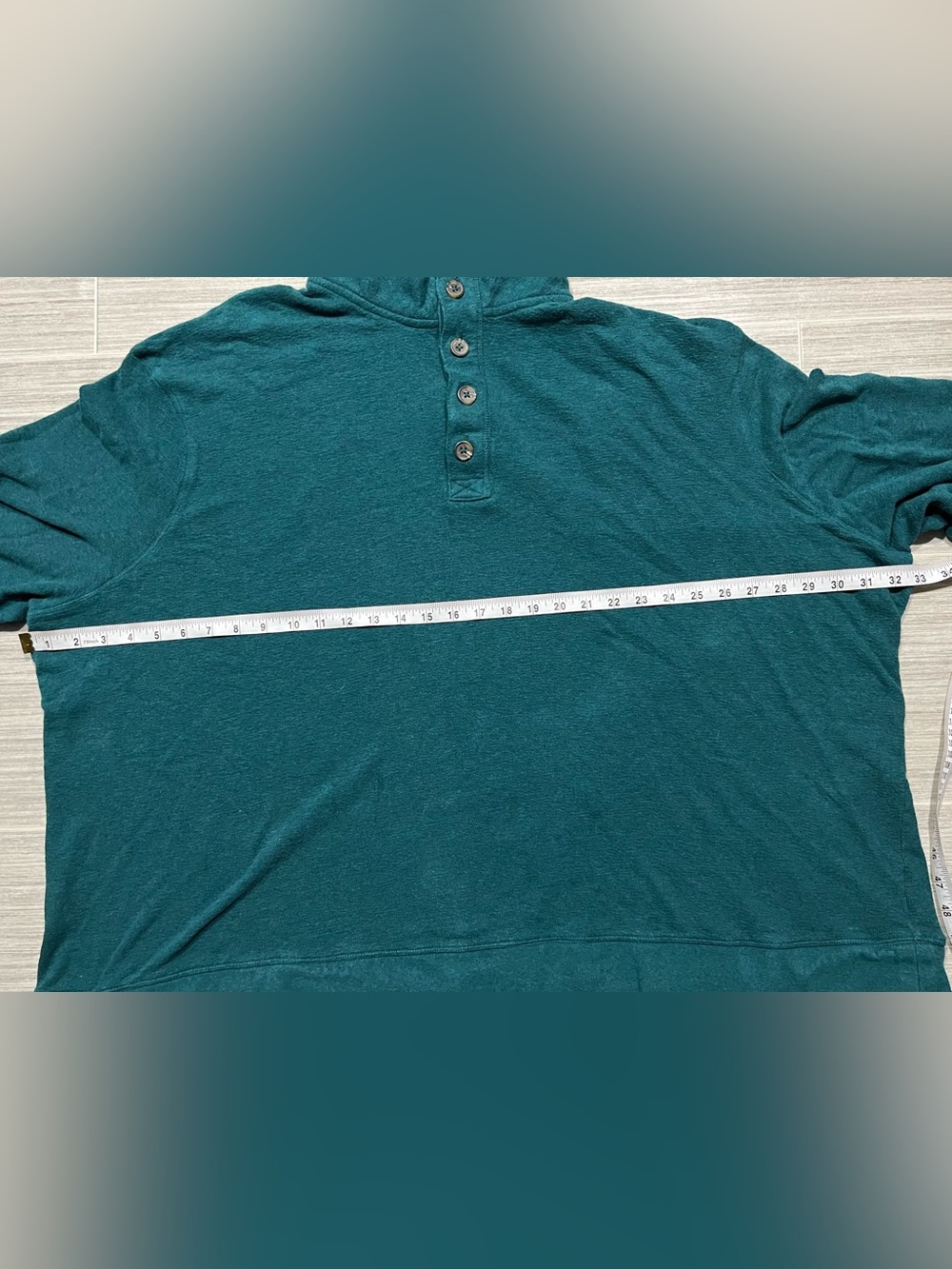 Men's Teal Button-Neck Sweater - Picture 3 of 10